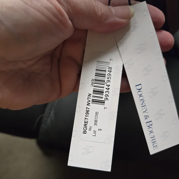 Dooney & Bourke Navy and Gold Tote Bag - Picture 4 of 6